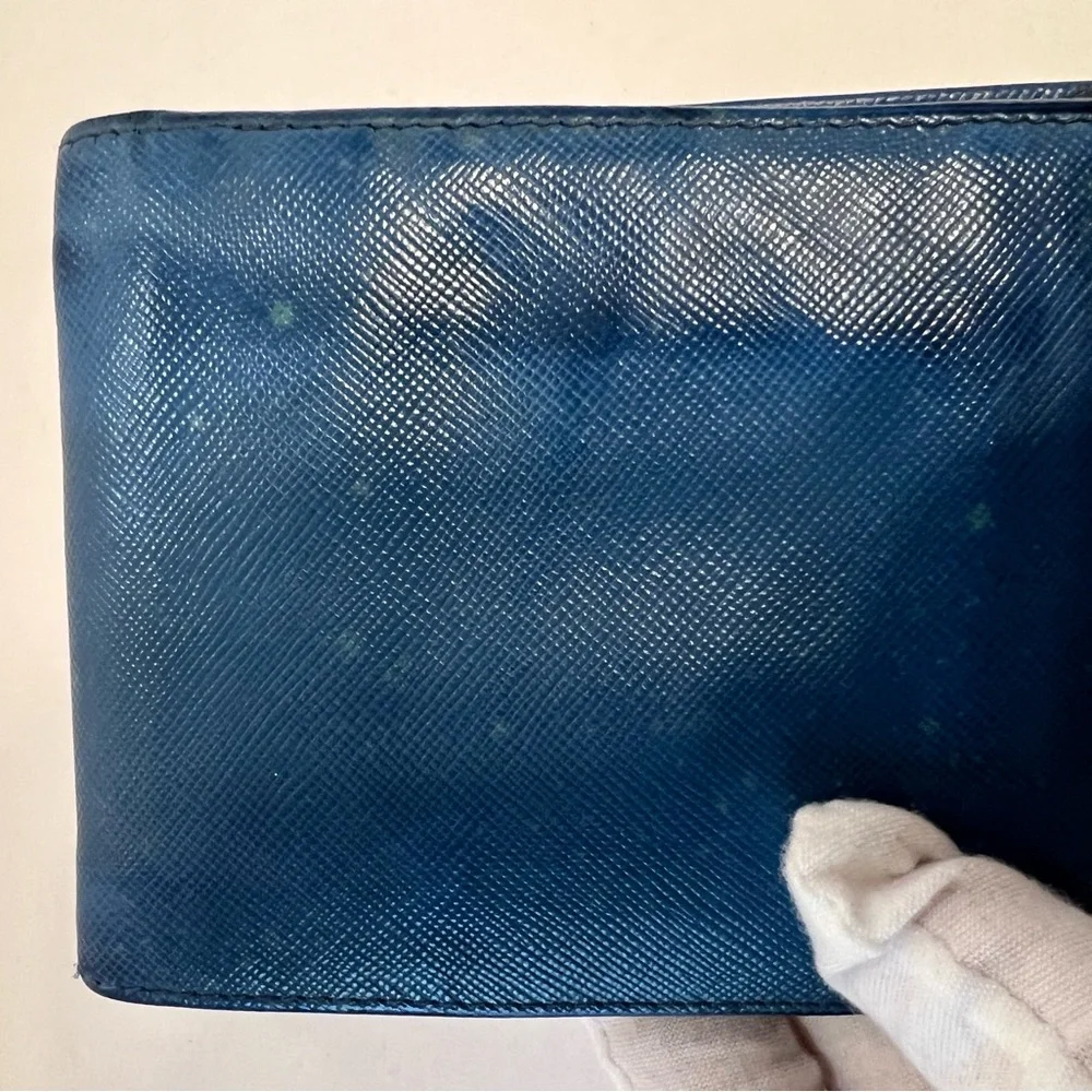 Prada staffiano leather bifold wallet with‎ COA card